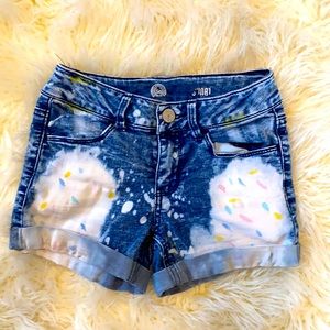 Sprinkled themed jean shorts